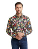 Tropical Parrot Print Shirt with Matching Handkerchief-Makrom
