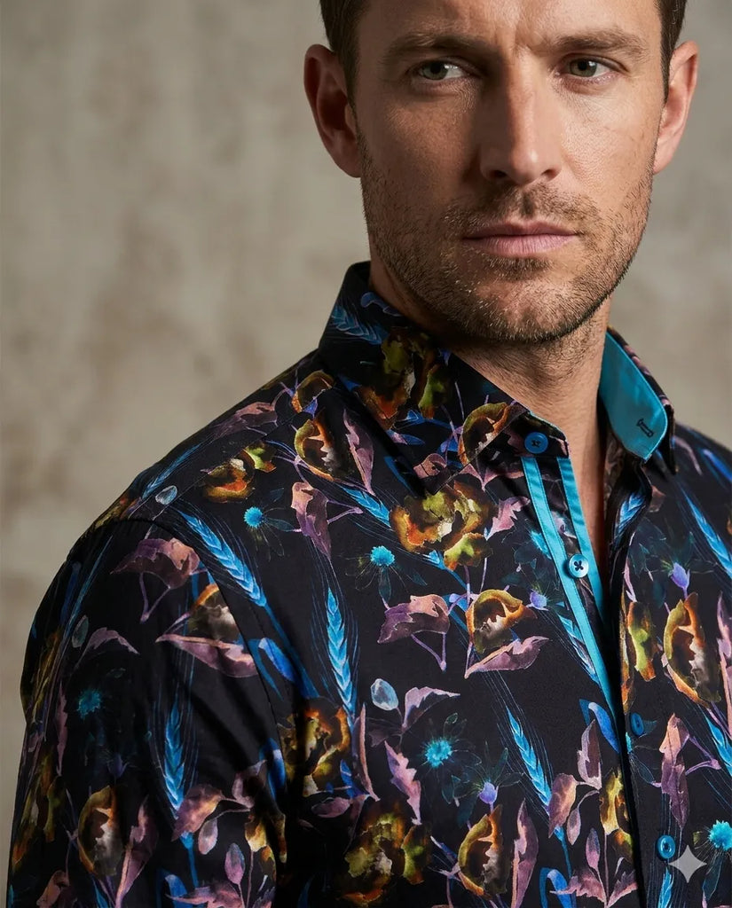 Turquoise Neon Floral Pure Cotton Print