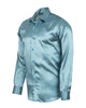 Turquoise Satin Plain Satin Classic Men’s Shirt-Makrom