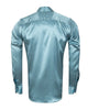 Turquoise Satin Plain Satin Classic Men’s Shirt-Makrom