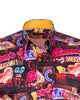 Vintage Party Lights Print Shirt with Matching Handkerchief-Makrom