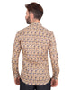 Beige Paisley Print Long Sleeve Shirt