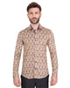 Beige Paisley Print Long Sleeve Shirt