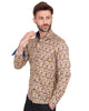 Beige Paisley Print Long Sleeve Shirt