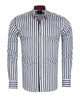 White Stripe Print Shirt with Matching Handkerchief