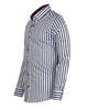 White Stripe Print Shirt with Matching Handkerchief