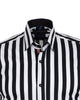 Black Stripe Print Shirt with Matching Handkerchief