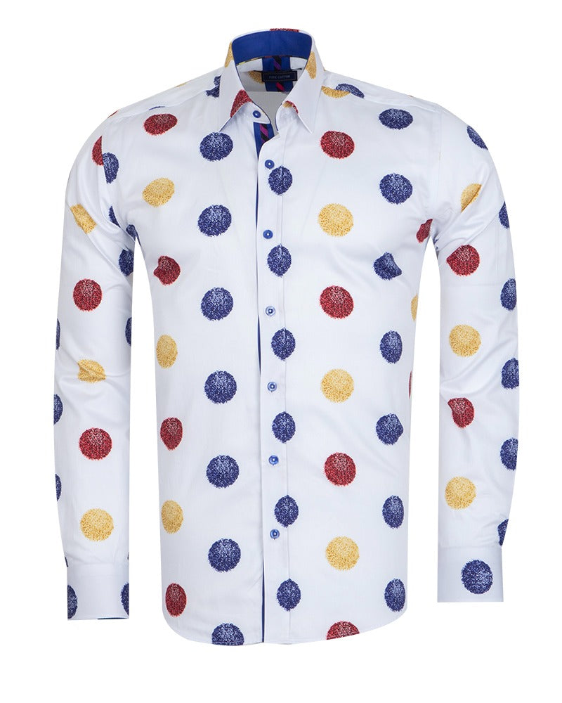Colourful Balls Print Shirt with Matching Handkerchief