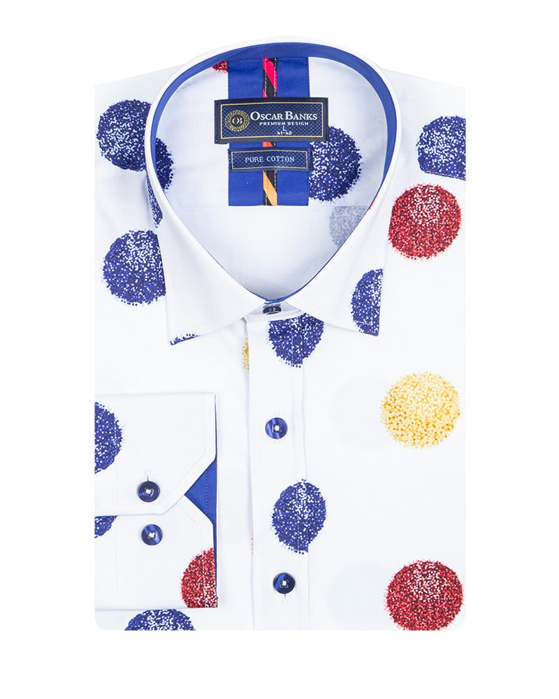 Colourful Balls Print Shirt with Matching Handkerchief