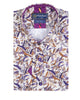 White Leaf Print Shirt with Matching Handkerchief