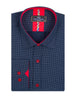 Dark Blue Micro Dotted Mosaic Print Shirt