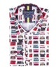 Retro Typewriter Shirt Satin Cotton Shirt with Matching Handkerchief
