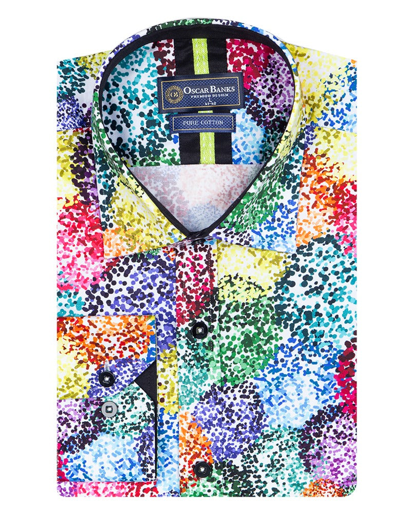 Playful Multicolour Pattern Print with Matching Handkerchief