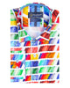 White Colourful Brush Stroke Print with Matching Handkerchief
