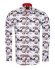 White Vintage Cars Print with Matching Handkerchief