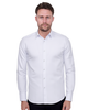 White Casual Twill Double Cuff Long Sleeve Shirt-Makrom