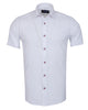 White Classic Linen Short Sleeve Shirt-Makrom