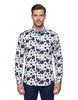 White Colourful Abstract Shapes with Matching Handkerchief-Makrom