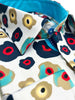 White Colourful Abstract Shapes with Matching Handkerchief-Makrom