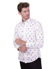 White Colourful Insect Print with Matching Handkerchief-Makrom