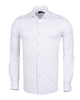 White Cotton Plain Muscle fit Stretch Shirt-Makrom