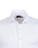 White Cotton Plain Muscle fit Stretch Shirt-Makrom