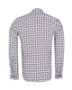 White Dashed Line Check Print Shirt-Makrom