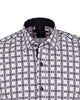 White Dashed Line Check Print Shirt-Makrom