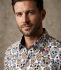 White Day of The Dead Skull Print Shirt with Matching Handkerchief