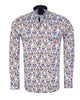 White Day of The Dead Skull Print Shirt with Matching Handkerchief-Makrom