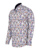 White Day of The Dead Skull Print Shirt with Matching Handkerchief-Makrom