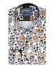 White Day of The Dead Skull Print Shirt with Matching Handkerchief-Makrom