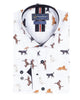 White Dog Print with Matching Handkerchief-Makrom