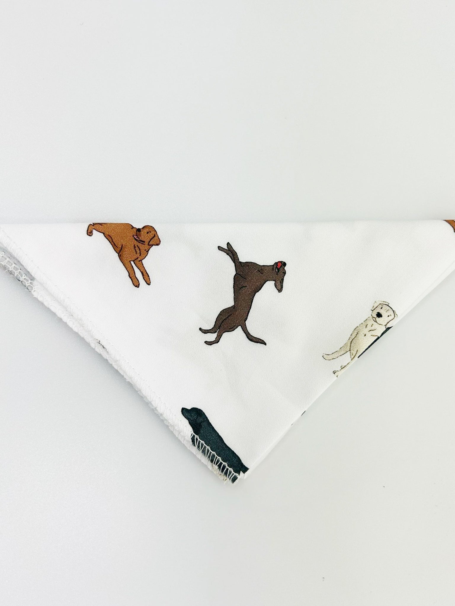 White Dog Print with Matching Handkerchief-Makrom