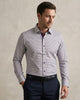 White Dotted Mosaic Print Shirt with Matching Handkerchief-Makrom