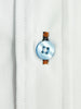 White Double Collar Dotted Print Shirt-Makrom