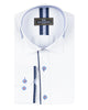 White Fashion Shirt with Classic Collar Tip Design-Makrom