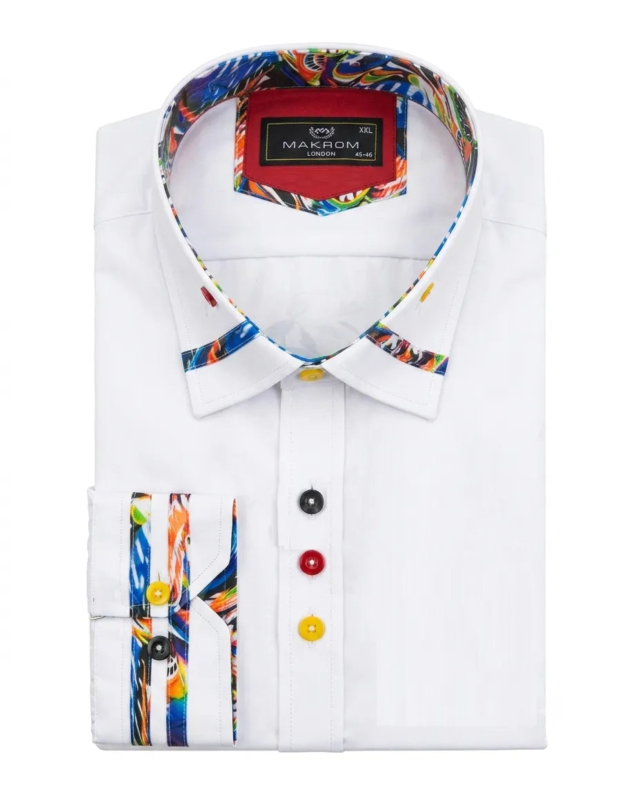 funky mens dress shirts Men's Funky Irregular Dress Shirts - Long Sleeve Stretch Wrinkle-Free Formal Business Casual Button Down Shirts