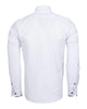White Fashion Shirt with Multicolour Collar Tip Design-Makrom