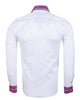 White Fashion Shirt with Stripe Collar Tip Design-Makrom