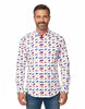 White Feather Print with Matching Handkerchief-Makrom
