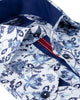 White Floral Print Shirt with Matching Handkerchief-Makrom