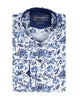 White Floral Print Shirt with Matching Handkerchief-Makrom