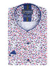 White Floral Print Short Sleeve Shirt-Makrom