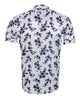 White Floral Print Short Sleeve Shirt-Makrom