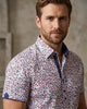 White Floral Print Short Sleeve Shirt