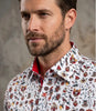 White Floral Print with Matching Handkerchief