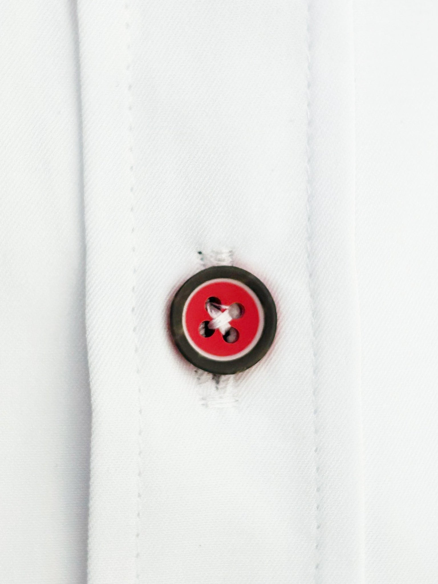White Flower Insert Detail Short Sleeve Shirt-Makrom