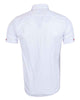 White Flower Insert Detail Short Sleeve Shirt-Makrom