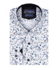 White Flower Print Shirt with Matching Handkerchief